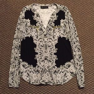 INC Lace Pattern Blouse